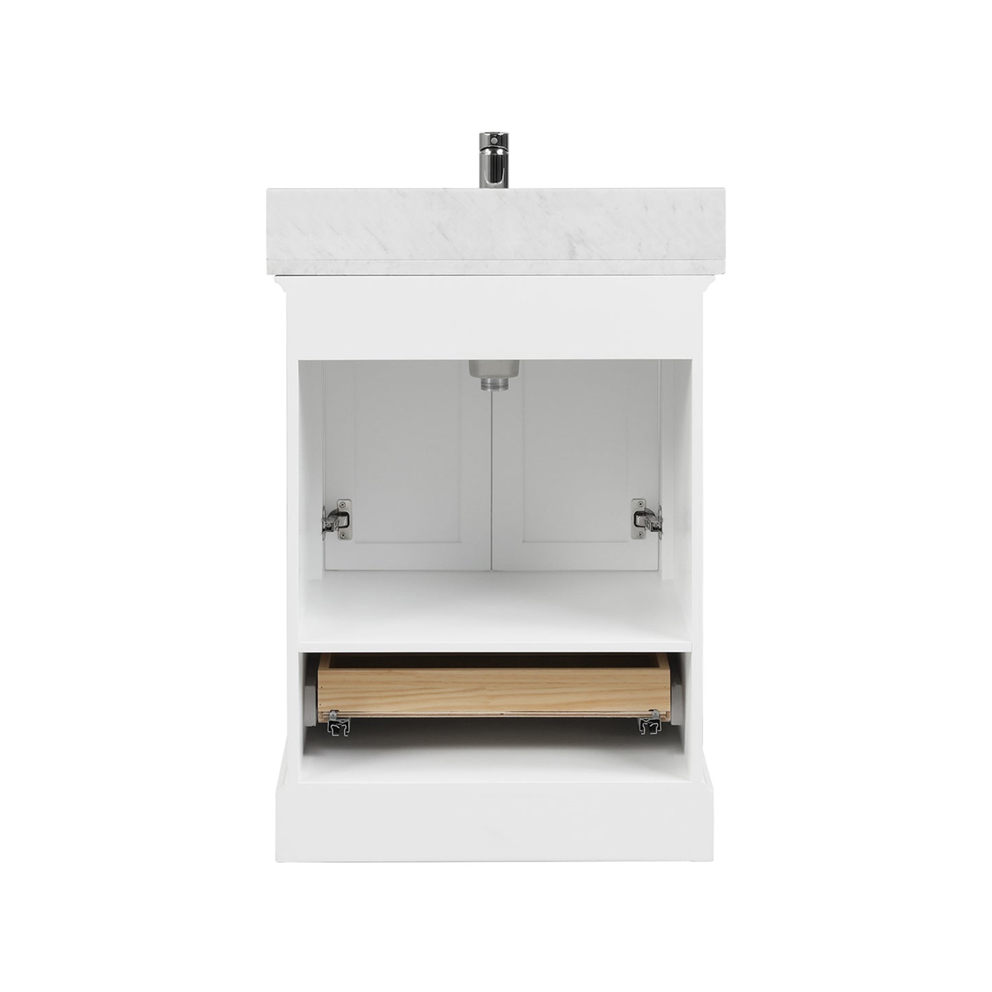 Copenhagen 24" Freestanding Bathroom Vanity With Countertop, Undermount Sink & Mirror - Matte White