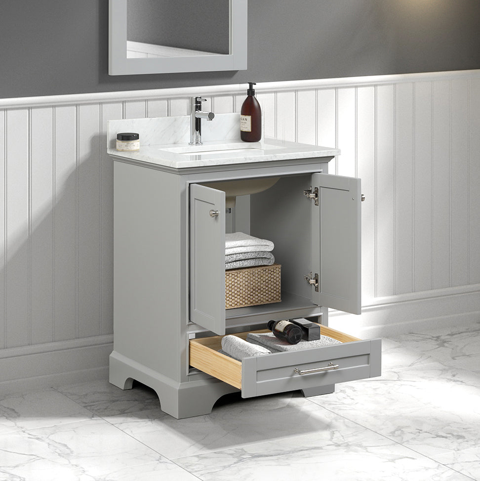 Copenhagen 24" Freestanding Bathroom Vanity With Countertop & Undermount Sink - Metal Grey