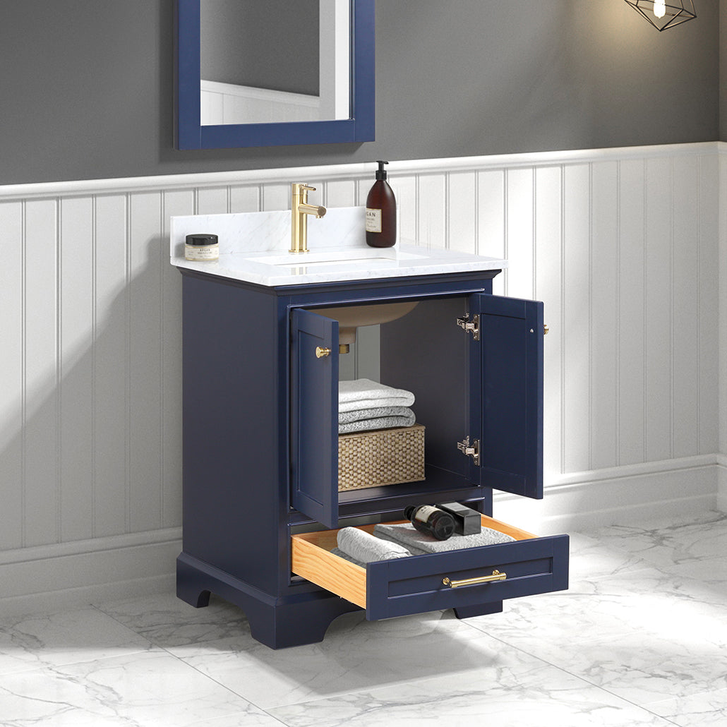 Copenhagen 24" Freestanding Bathroom Vanity With Countertop & Undermount Sink - Navy Blue