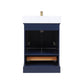 Copenhagen 24" Freestanding Bathroom Vanity With Countertop, Undermount Sink & Mirror - Navy Blue