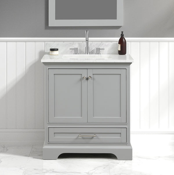 Copenhagen 30 Freestanding Bathroom Vanity With Countertop & Undermount Sink - Metal Grey