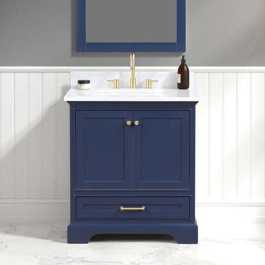 Copenhagen 30" Freestanding Bathroom Vanity With Countertop & Undermount Sink - Navy Blue