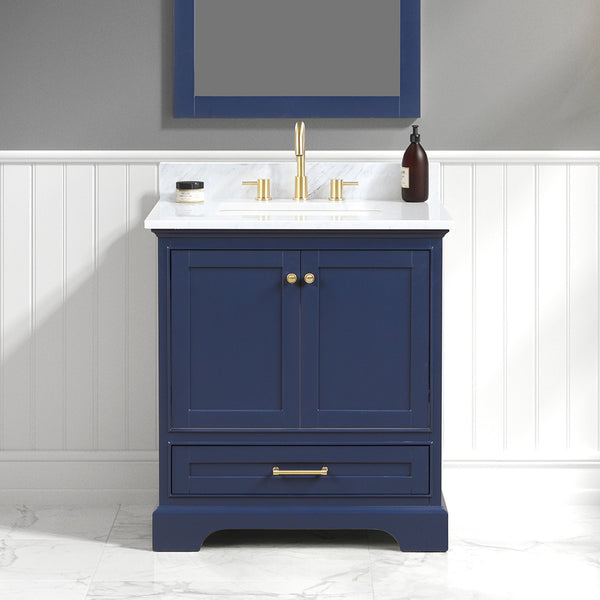 Copenhagen 30 Freestanding Bathroom Vanity With Countertop & Undermount Sink - Navy Blue