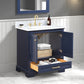 Copenhagen 30" Freestanding Bathroom Vanity With Countertop & Undermount Sink - Navy Blue