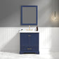 Copenhagen 30" Freestanding Bathroom Vanity With Countertop, Undermount Sink & Mirror - Navy Blue