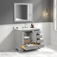 Copenhagen 36" Freestanding Bathroom Vanity With Carrara Marble Countertop, Undermount Ceramic Sink & Mirror - Metal Grey