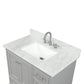 Copenhagen 36" Freestanding Bathroom Vanity With Carrara Marble Countertop, Undermount Ceramic Sink & Mirror - Metal Grey