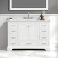 Copenhagen 48" Freestanding Bathroom Vanity With Carrara Marble Countertop & Undermount Ceramic Sink - Matte White