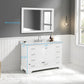 Copenhagen 48" Freestanding Bathroom Vanity With Carrara Marble Countertop & Undermount Ceramic Sink - Matte White