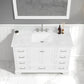 Copenhagen 48" Freestanding Bathroom Vanity With Carrara Marble Countertop & Undermount Ceramic Sink - Matte White