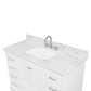 Copenhagen 48" Freestanding Bathroom Vanity With Carrara Marble Countertop & Undermount Ceramic Sink - Matte White