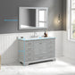 Copenhagen 48" Freestanding Bathroom Vanity With Carrara Marble Countertop & Undermount Ceramic Sink - Metal Grey