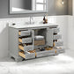 Copenhagen 48" Freestanding Bathroom Vanity With Carrara Marble Countertop & Undermount Ceramic Sink - Metal Grey