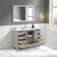 Copenhagen 48" Freestanding Bathroom Vanity With Carrara Marble Countertop, Undermount Ceramic Sink & Mirror - Metal Grey