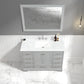 Copenhagen 48" Freestanding Bathroom Vanity With Carrara Marble Countertop, Undermount Ceramic Sink & Mirror - Metal Grey