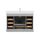 Copenhagen 48" Freestanding Bathroom Vanity With Carrara Marble Countertop, Undermount Ceramic Sink & Mirror - Metal Grey