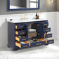 Copenhagen 48" Freestanding Bathroom Vanity With Carrara Marble Countertop & Undermount Ceramic Sink - Navy Blue