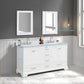 Copenhagen 60" Freestanding Bathroom Vanity With Carrara Marble Countertop & Undermount Ceramic Sink - Matte White