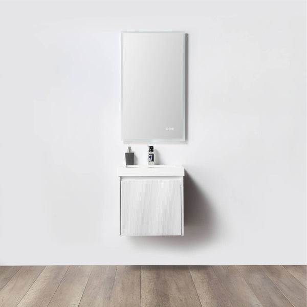 Positano 20 Floating Bathroom Vanity with Acrylic Sink - Matte White