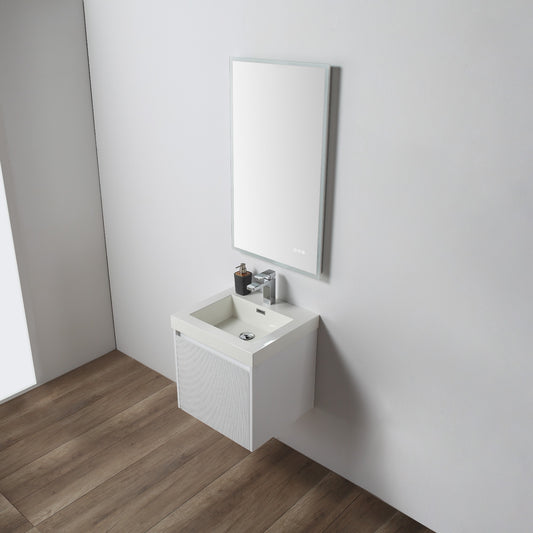 Positano 20" Floating Bathroom Vanity with Acrylic Sink - Matte White