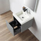 Positano 20" Floating Bathroom Vanity with Acrylic Sink & Side Cabinet - Light Grey