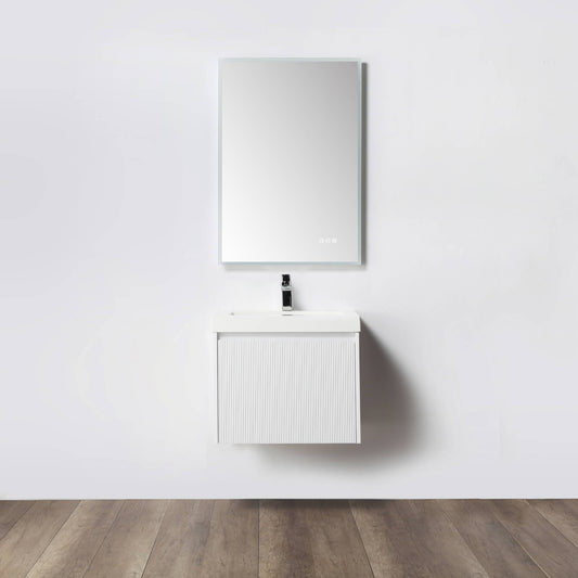 Positano 24" Floating Bathroom Vanity with Acrylic Sink - Matte White