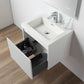 Positano 24" Floating Bathroom Vanity with Acrylic Sink & Side Cabinet - Matte White