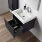 Positano 24" Floating Bathroom Vanity with Acrylic Sink & Side Cabinet - Night Blue
