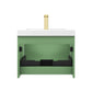 Positano 24" Floating Bathroom Vanity with Acrylic Sink - Aventurine Green