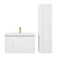 Positano 30" Floating Bathroom Vanity with Acrylic Sink & Side Cabinet - Matte White