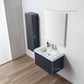 Positano 30" Floating Bathroom Vanity with Acrylic Sink & Side Cabinet - Night Blue