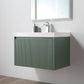 Positano 30" Floating Bathroom Vanity with Acrylic Sink & Side Cabinet - Aventurine Green