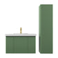 Positano 30" Floating Bathroom Vanity with Acrylic Sink & Side Cabinet - Aventurine Green