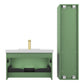 Positano 30" Floating Bathroom Vanity with Acrylic Sink & Side Cabinet - Aventurine Green