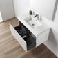 Positano 36" Floating Bathroom Vanity with Acrylic Sink & Side Cabinet - Matte White