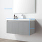 Positano 36" Floating Bathroom Vanity with Acrylic Sink - Light Grey