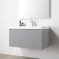 Positano 36" Floating Bathroom Vanity with Acrylic Sink & Side Cabinet - Light Grey