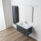 Positano 36" Floating Bathroom Vanity with Acrylic Sink & Side Cabinet - Night Blue