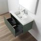 Positano 36" Floating Bathroom Vanity with Acrylic Sink - Aventurine Green