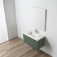 Positano 36" Floating Bathroom Vanity with Acrylic Sink - Aventurine Green