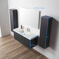 Positano 48" Floating Bathroom Vanity with Single Acrylic Sink & 2 Side Cabinets -  Night Blue