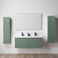 Positano 48" Floating Bathroom Vanity with Double Acrylic Sinks & 2 Side Cabinets - Aventurine Green