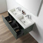 Positano 48" Floating Bathroom Vanity with Double Acrylic Sinks - Aventurine Green