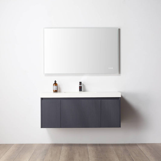 Positano 48" Floating Bathroom Vanity with Single Acrylic Sink - Night Blue