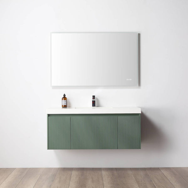 Positano 48 Floating Bathroom Vanity with Single Acrylic Sink - Aventurine Green
