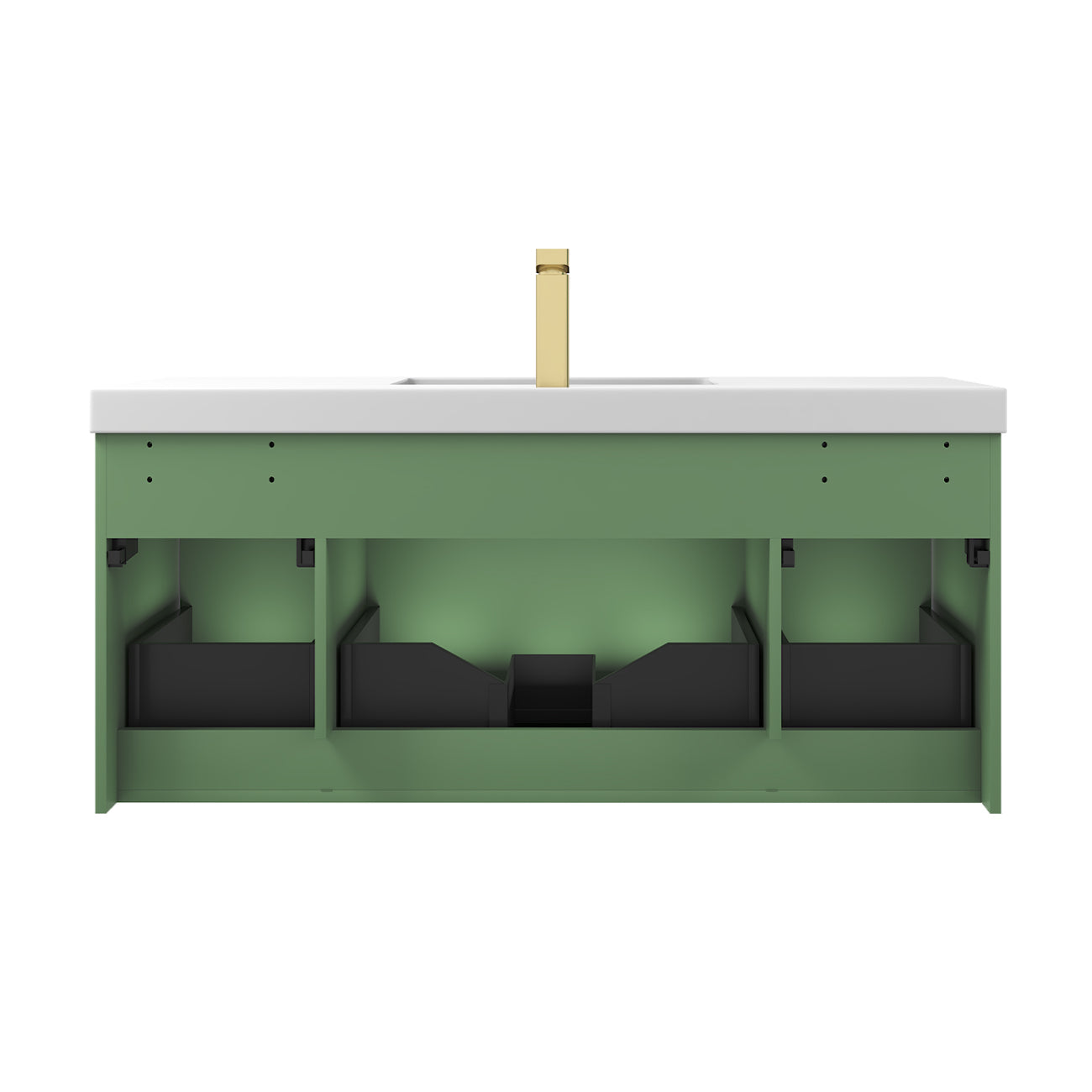 Positano 48" Floating Bathroom Vanity with Single Acrylic Sink - Aventurine Green