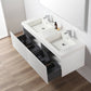 Positano 60" Floating Bathroom Vanity with Acrylic Sinks - Matte White