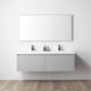 Positano 60" Floating Bathroom Vanity with Acrylic Sinks - Light Grey