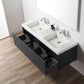 Positano 60" Floating Bathroom Vanity with Acrylic Sinks - Night Blue