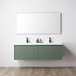 Positano 60" Floating Bathroom Vanity with Acrylic Sinks - Aventurine Green